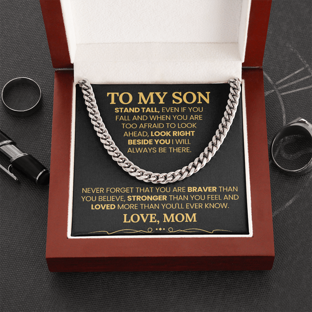 TO MY SON CUBAN LINK CHAIN FROM MOM.