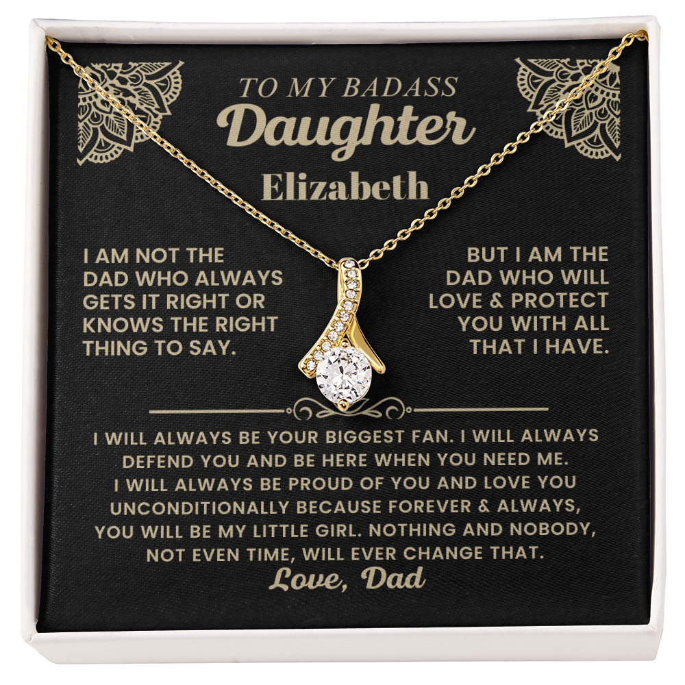 To My Badass Daughter Personalized Name Necklace.