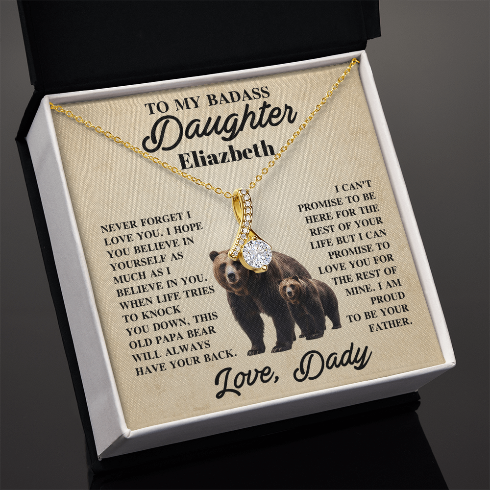To My Badass Daughter Personalized Name Necklace.