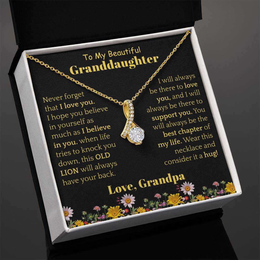 To My Beautiful Granddaughter Necklace from Grandpa.