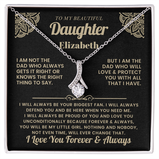 To My Beautiful Daughter Personalized Name Necklace.