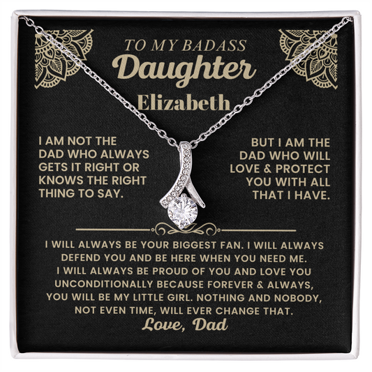 To My Badass Daughter Personalized Name Necklace.