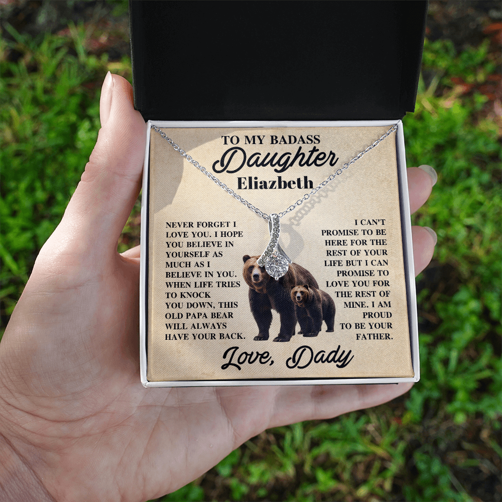 To My Badass Daughter Personalized Name Necklace.