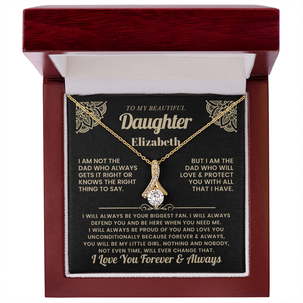 To My Beautiful Daughter Personalized Name Necklace.