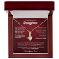 To My Daughter Necklace with Heart Melting Massage Card.