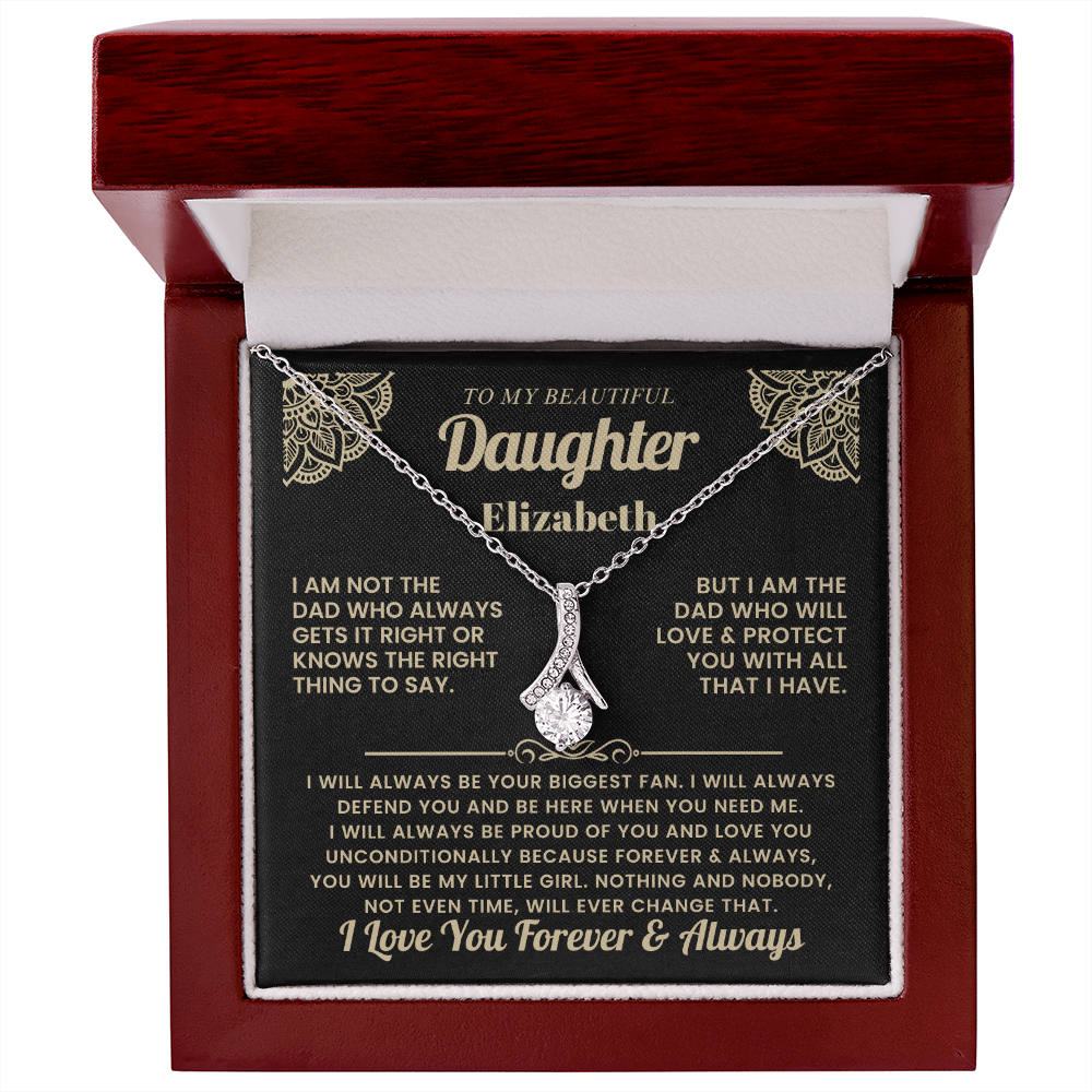 To My Beautiful Daughter Personalized Name Necklace.