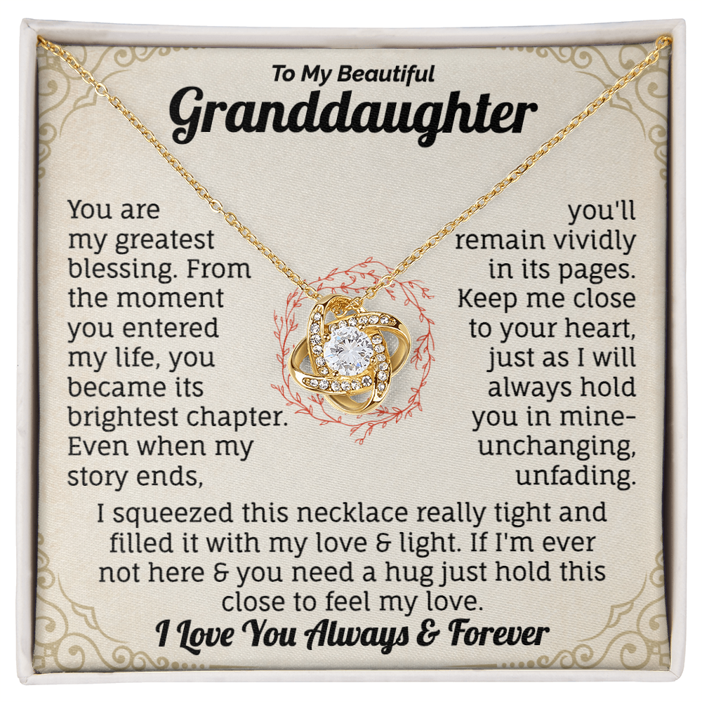 To My Granddaughter, I Love You Always & Forever Necklace.