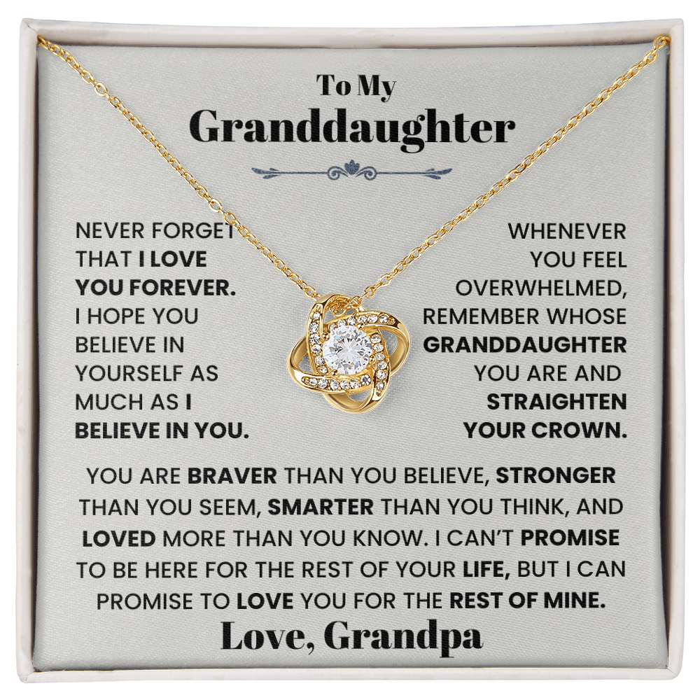 To My Granddaughter Necklace from Grandpa.