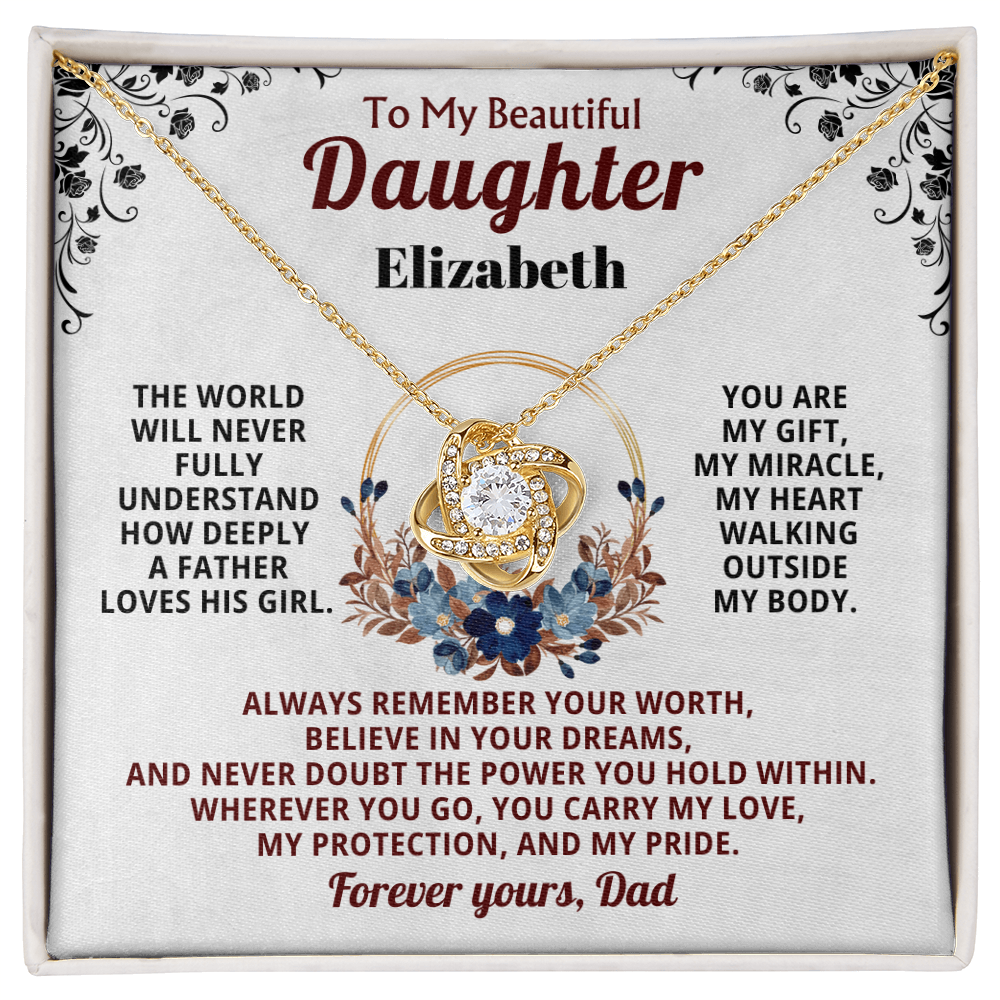 To My Beautiful Daughter Personalized Name Necklace from Dad.