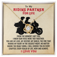 To My Riding Partner For Life Necklace For Her.