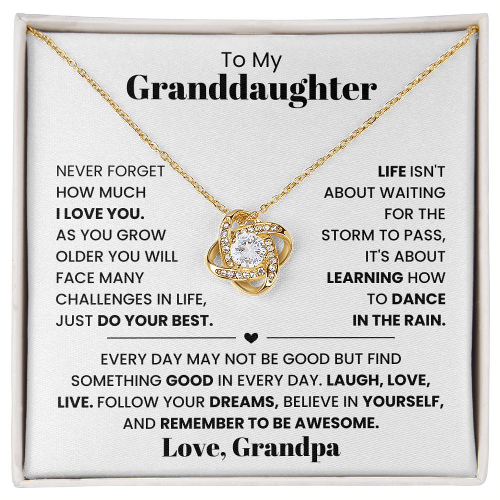 To My Granddaughter Necklace from Grandpa.