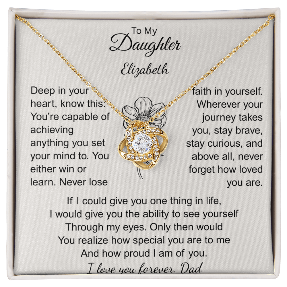 To My Daughter Personalized Name & Signature Necklace.