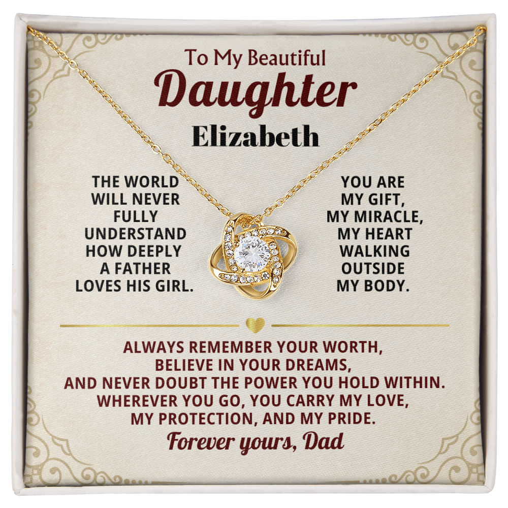 To My Beautiful Daughter Personalized Name Necklace from Dad.
