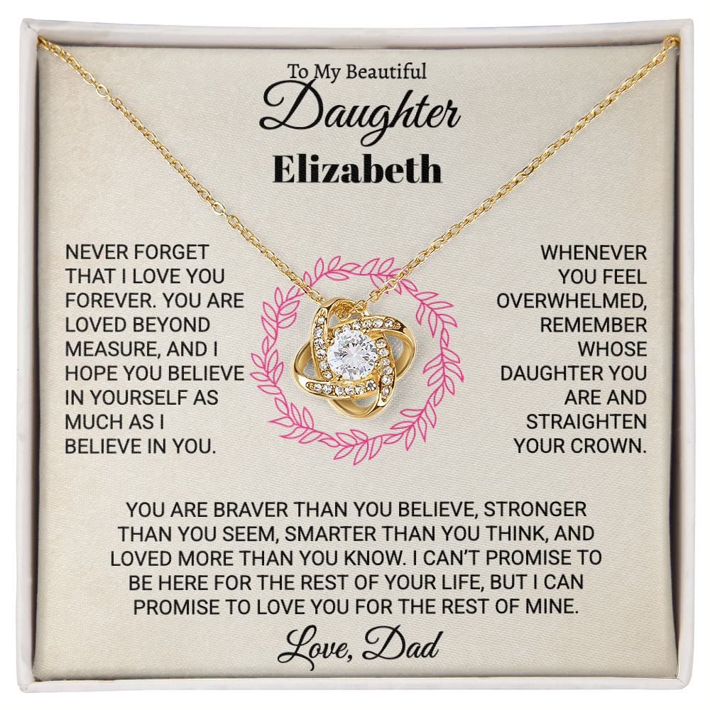 To My Beautiful Daughter Personalized Name Necklace.