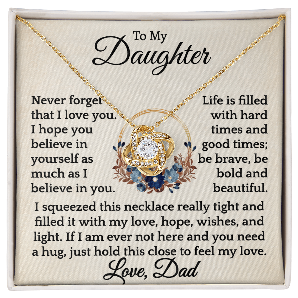 Be bold and beautiful- Love Knot Necklace, Daughter Gift.