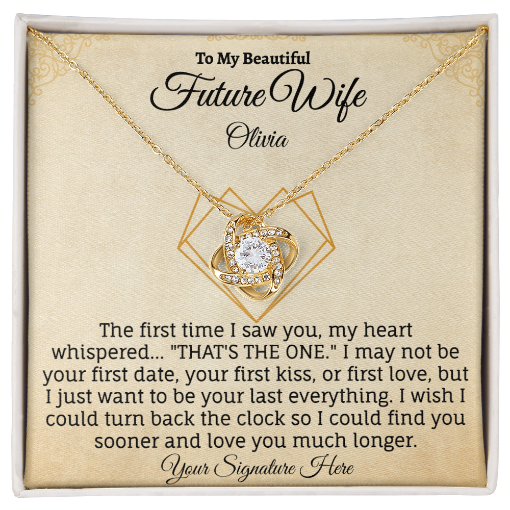 To My Beautiful Future Wife Personalized Name & Signature Necklace.