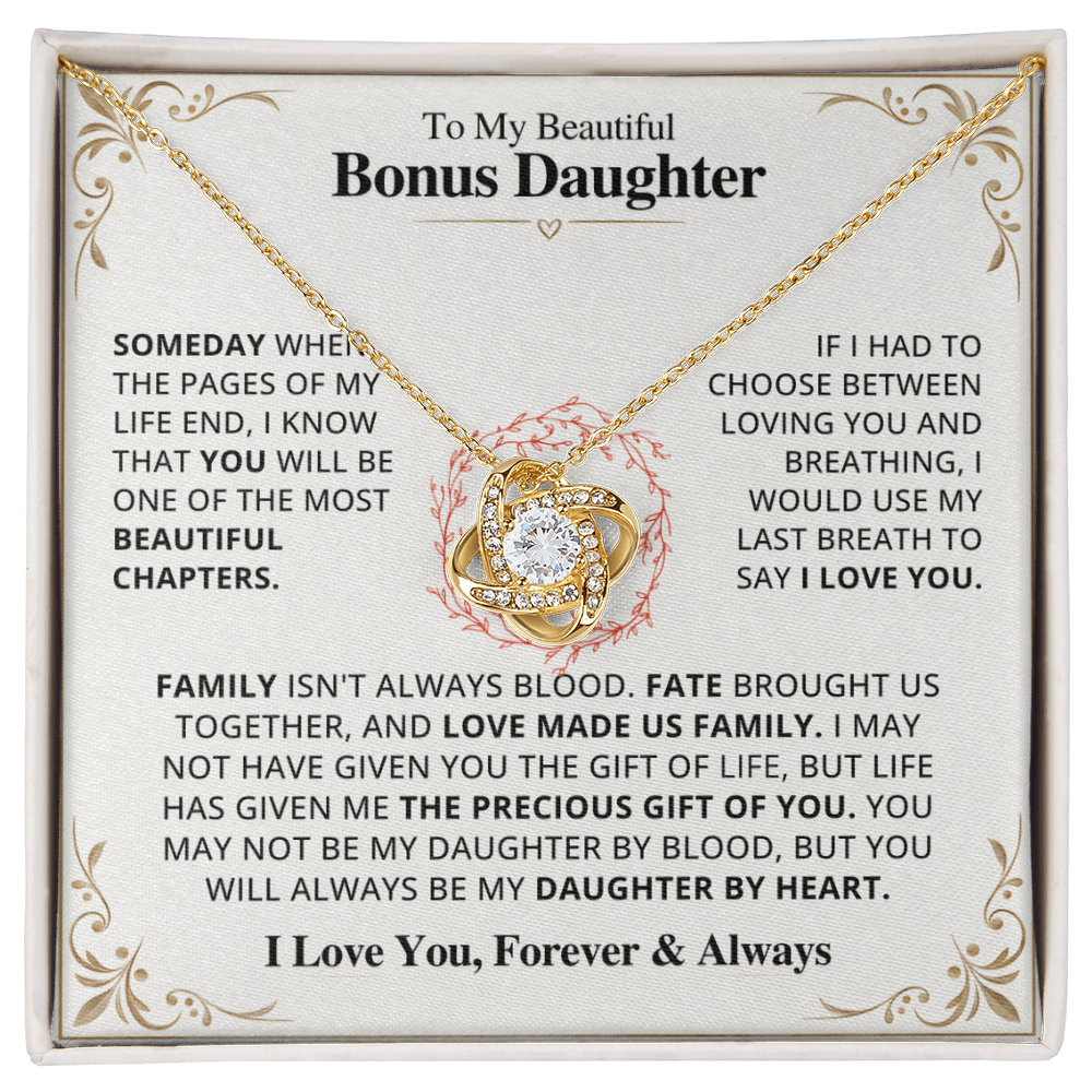To My Bonus Daughter Necklace Set.