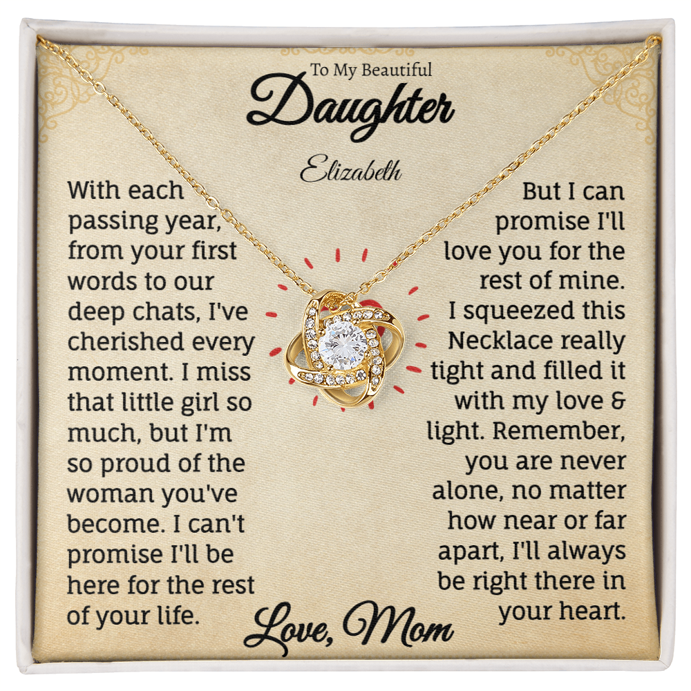 To My Beautiful Daughter Personalized Name Necklace.
