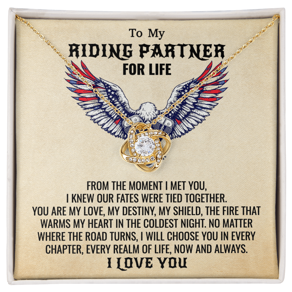 To My Riding Partner For Life Necklace.