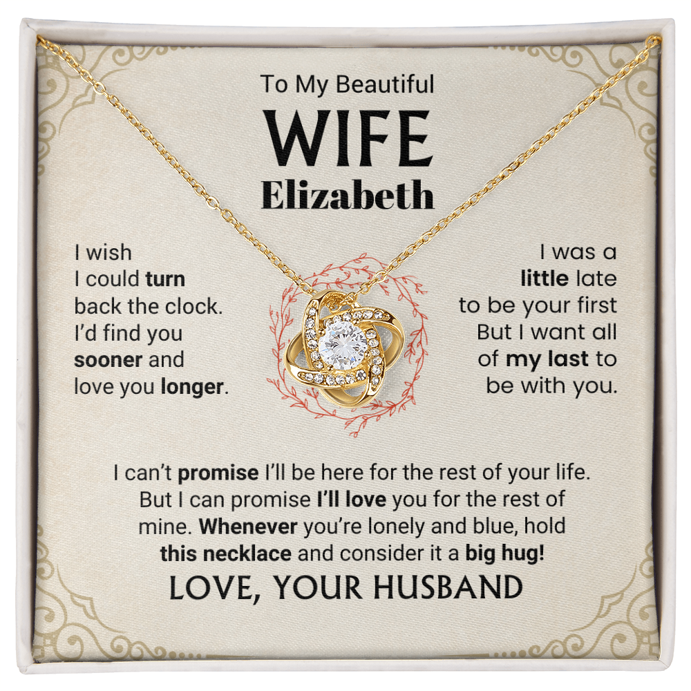 To My Beautiful Wife Personalized Name Necklace.