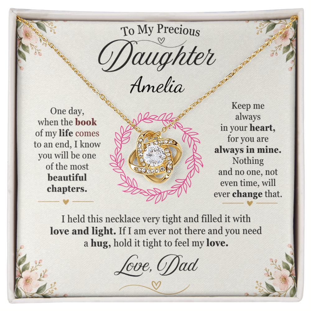 To My Precious Daughter Personalized Name Neckalce from Dad.
