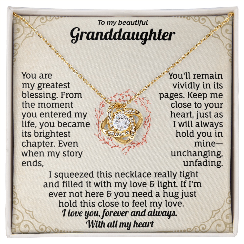 To My Granddaughter, I Love You With All My Heart Necklace.
