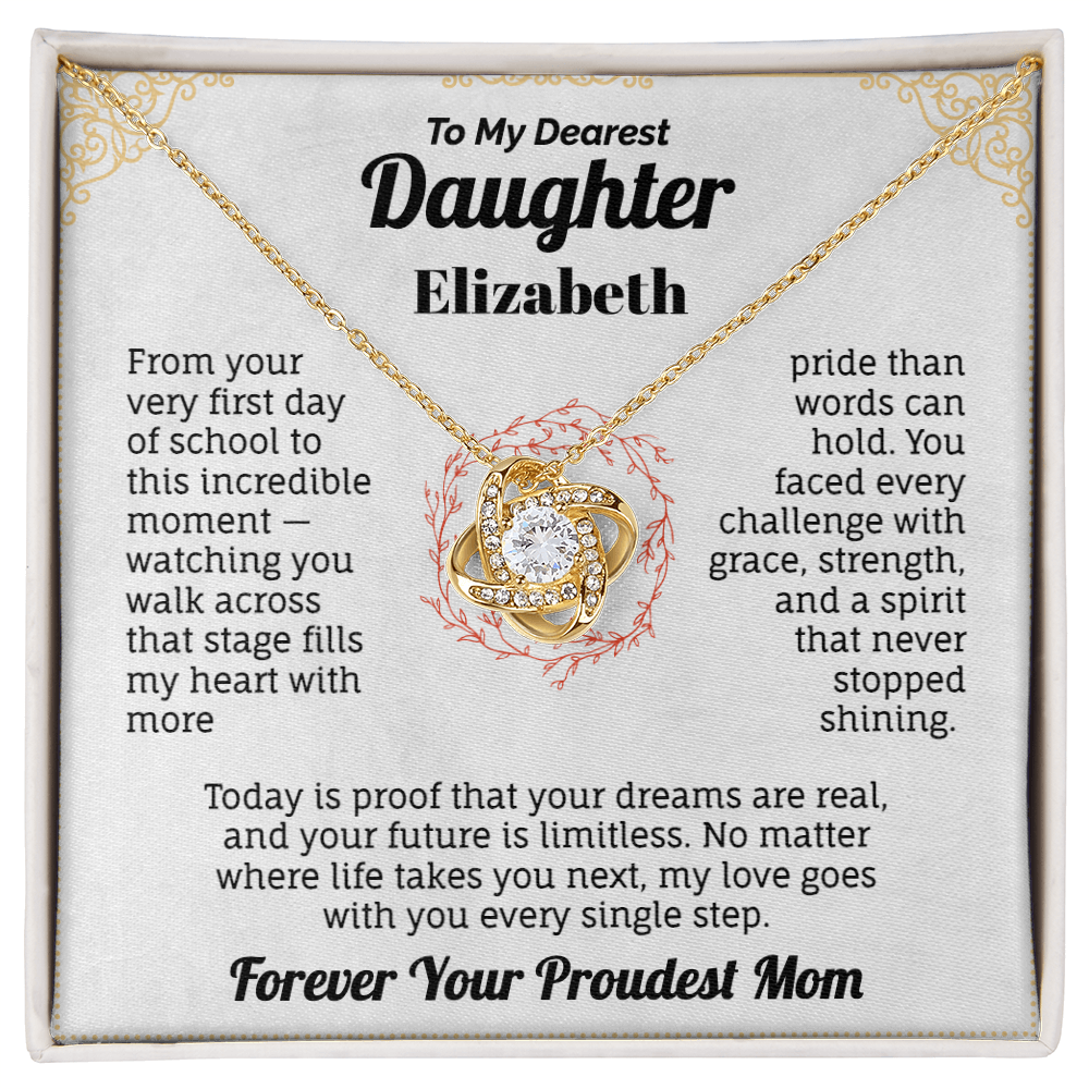 To My Daughter – Proud Mom Graduation Necklace Gift