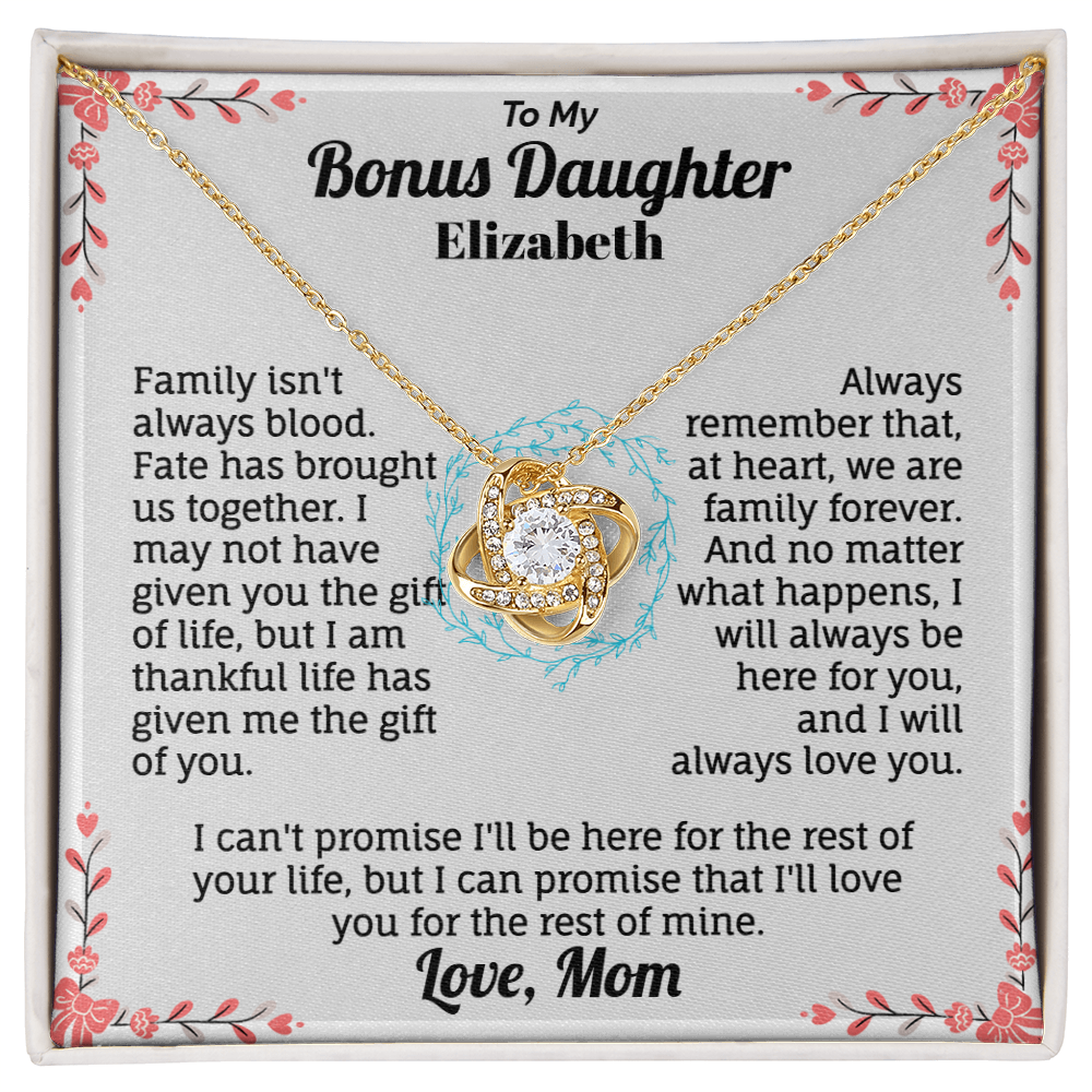 To my Bonus Daughter Personalized Name Necklace.