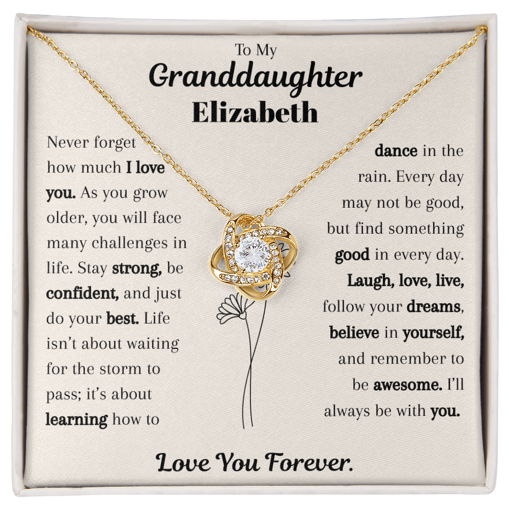 To My Granddaughter Personalized Name Necklace.