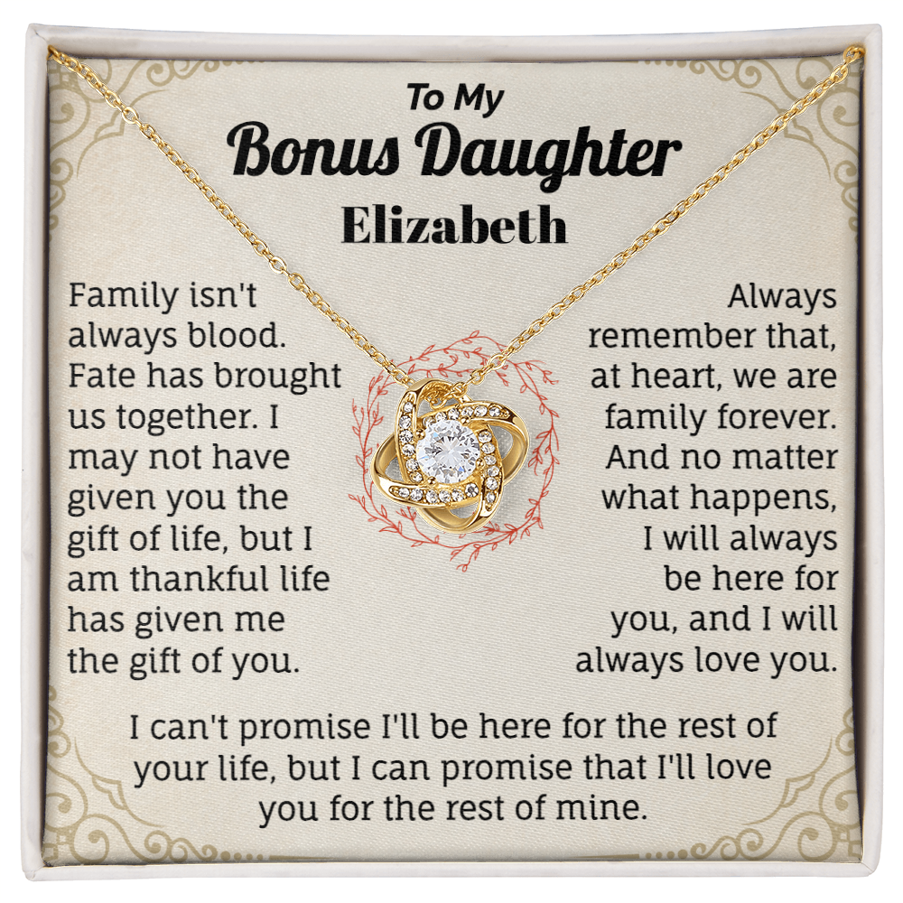 To My Bonus Daughter Personalized Name Necklace.