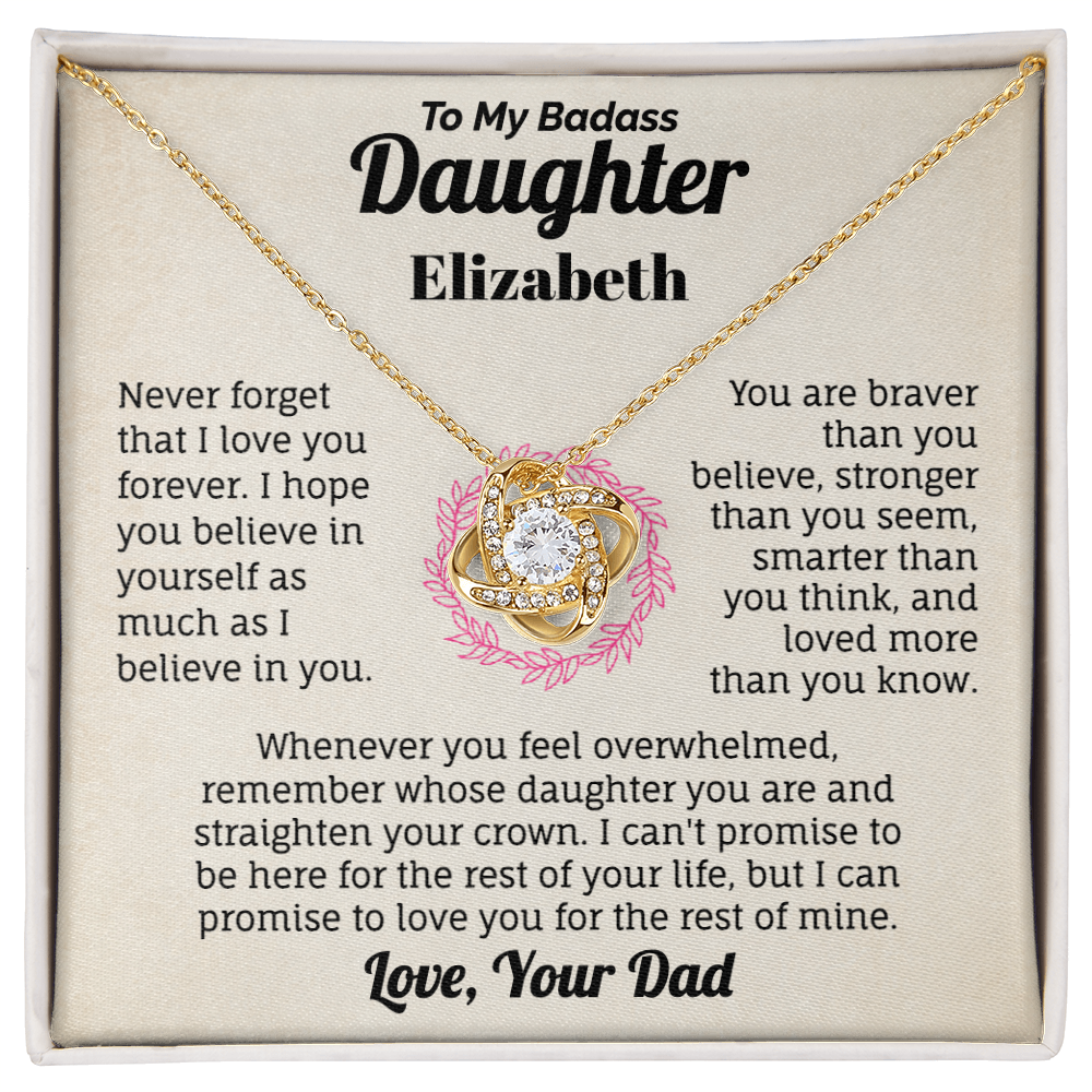 To My Daughter Personalized Name Necklace.