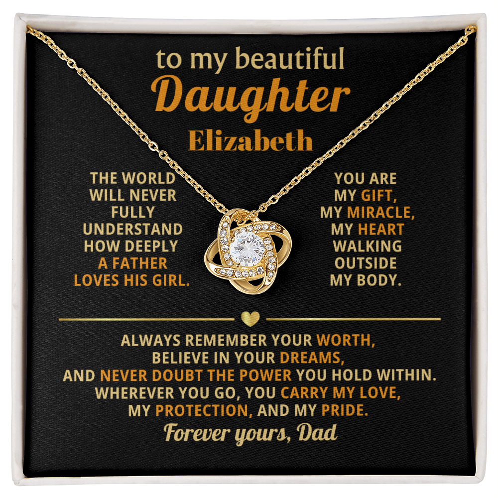 To My Beautiful Daughter Personalized Name Necklace from Dad.