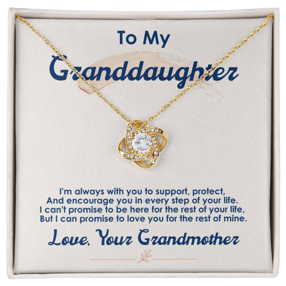 To My Granddaughter, I Love You For The Rest Of My Life - Love Knot Necklace