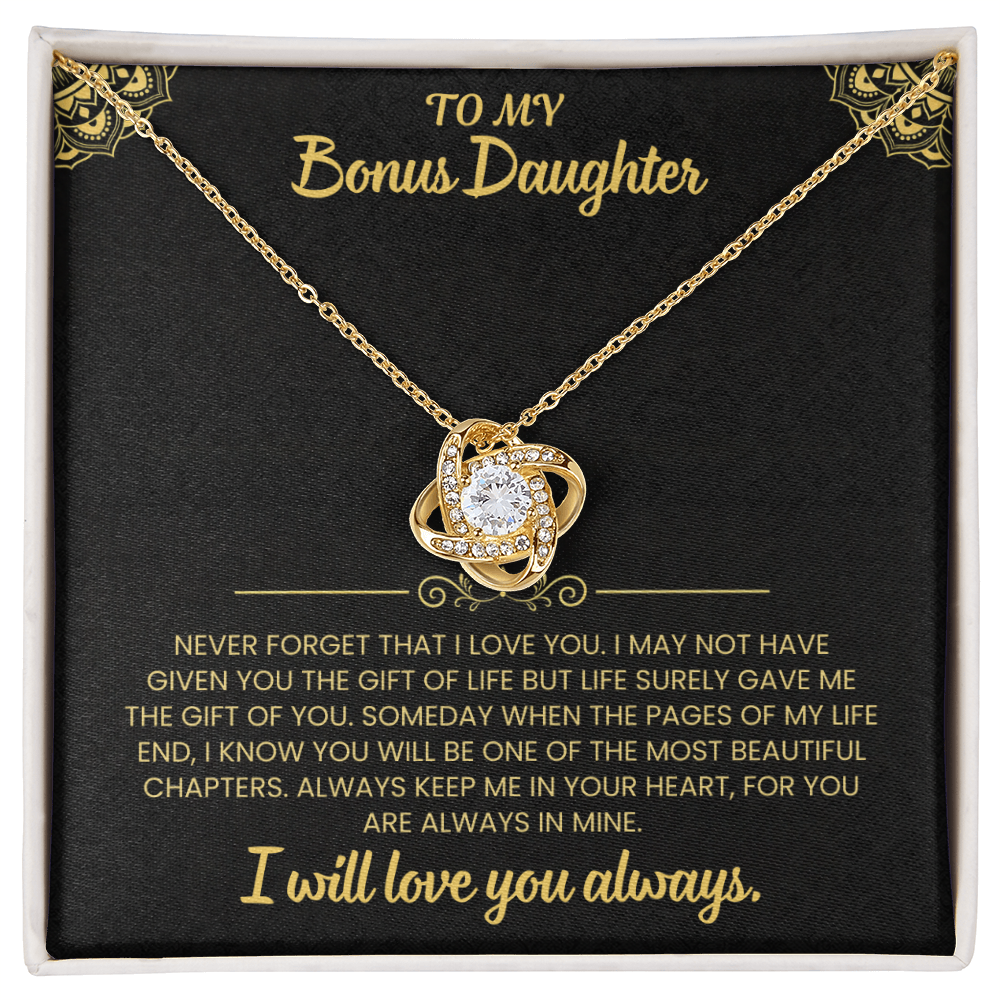 To My Bonus Daughter Necklace Set.