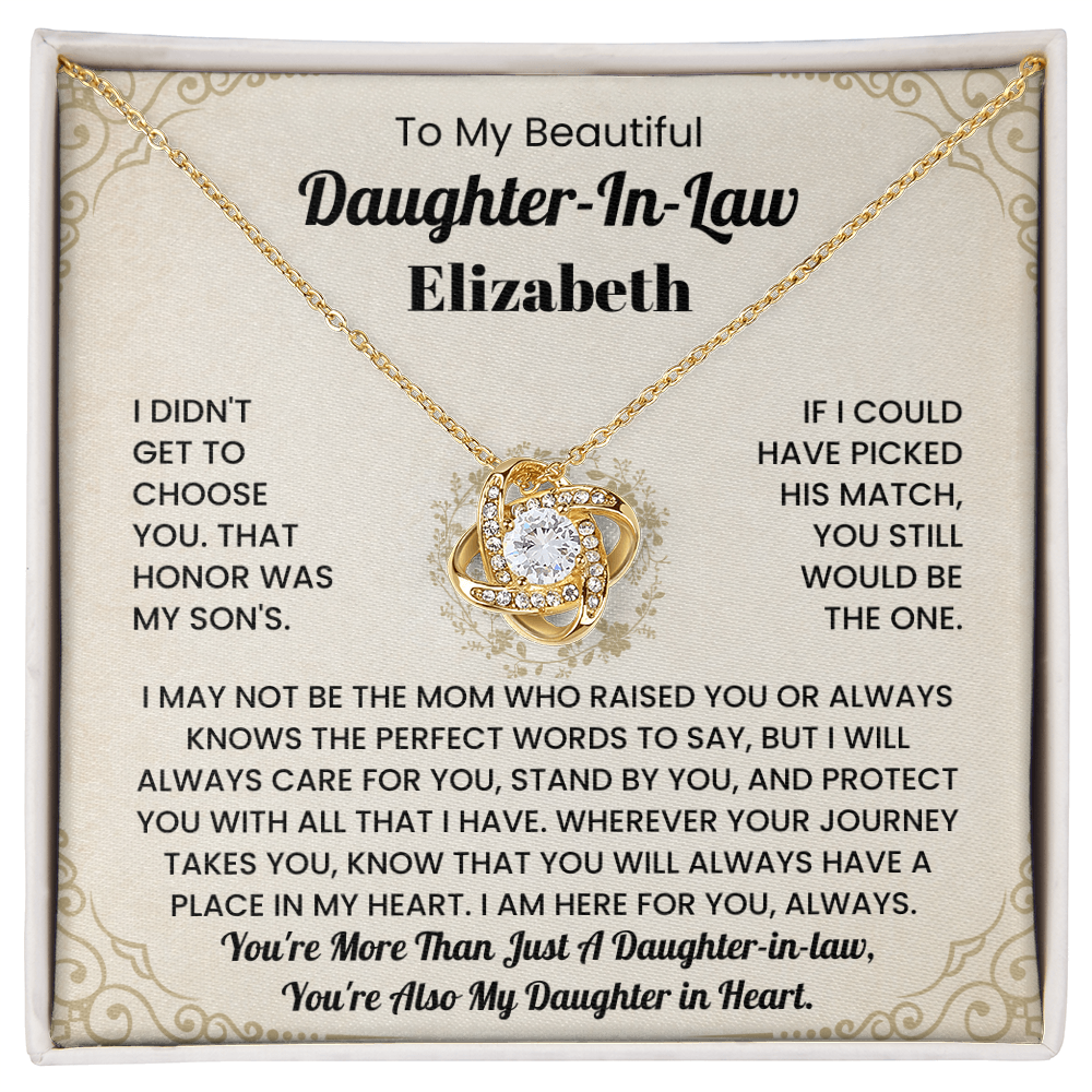 To My Beautiful Daugher-In-Law Personalized Name Necklace.