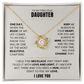 To My Precious Daughter | I Love You Necklace Set.