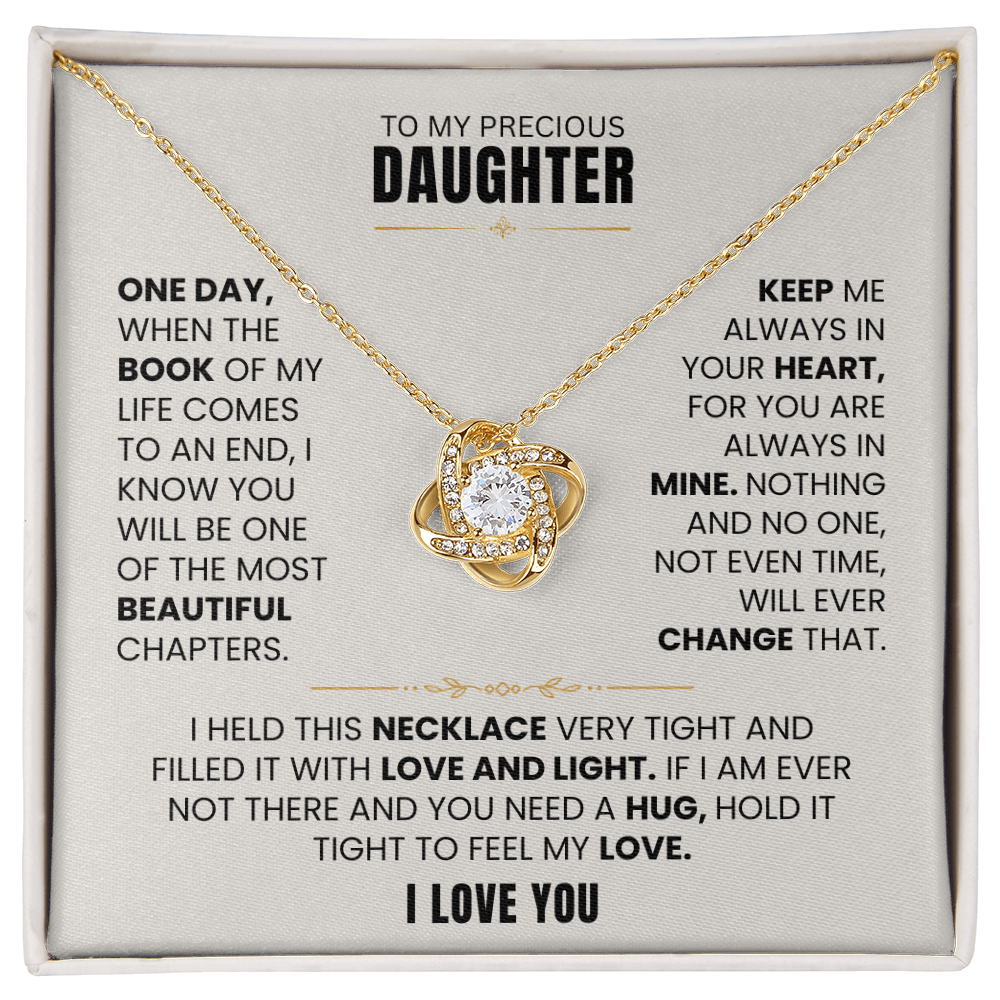To My Precious Daughter | I Love You Necklace Set.