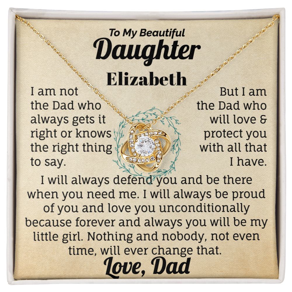 To My Beautiful Daughter Personalised Name  Necklace.