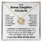 To My Bonus Daughter, I Love You With All My Heart necklace.