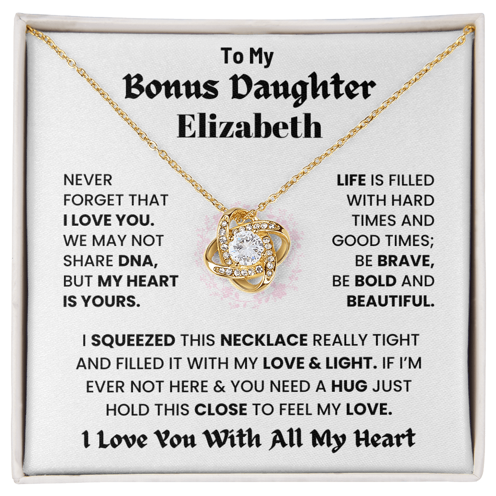 To My Bonus Daughter, I Love You With All My Heart necklace.