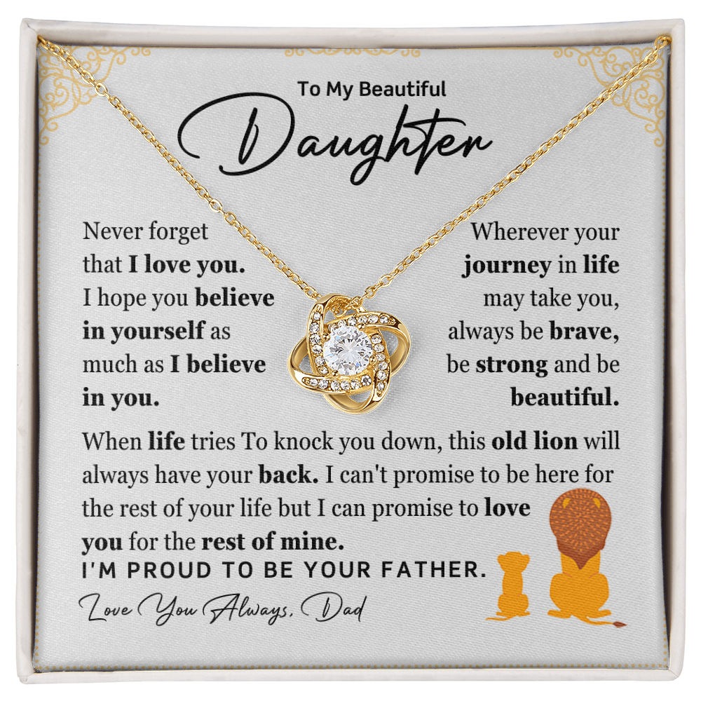 To My Beautiful Daughter, I Am Proud To Be Your Father Necklace.