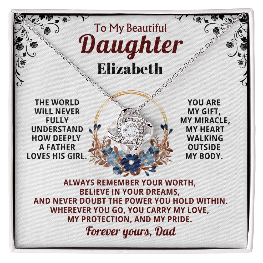To My Beautiful Daughter Personalized Name Necklace from Dad.