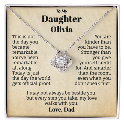 To My Daughter Personalized Name Necklace from Dad.