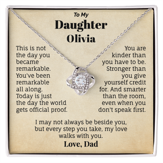To My Daughter Personalized Name Necklace from Dad.