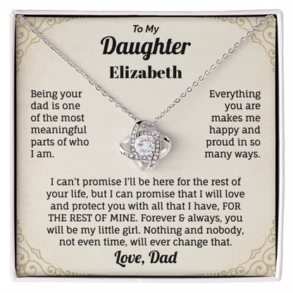 To My Daughter Personalized Name Necklace From Dad.