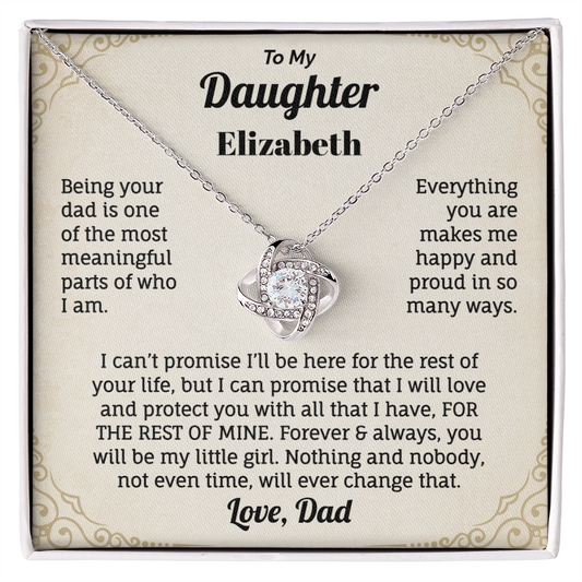 To My Daughter Personalized Name Necklace From Dad.