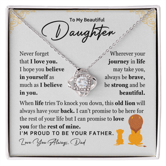 To My Beautiful Daughter, I Am Proud To Be Your Father Necklace.