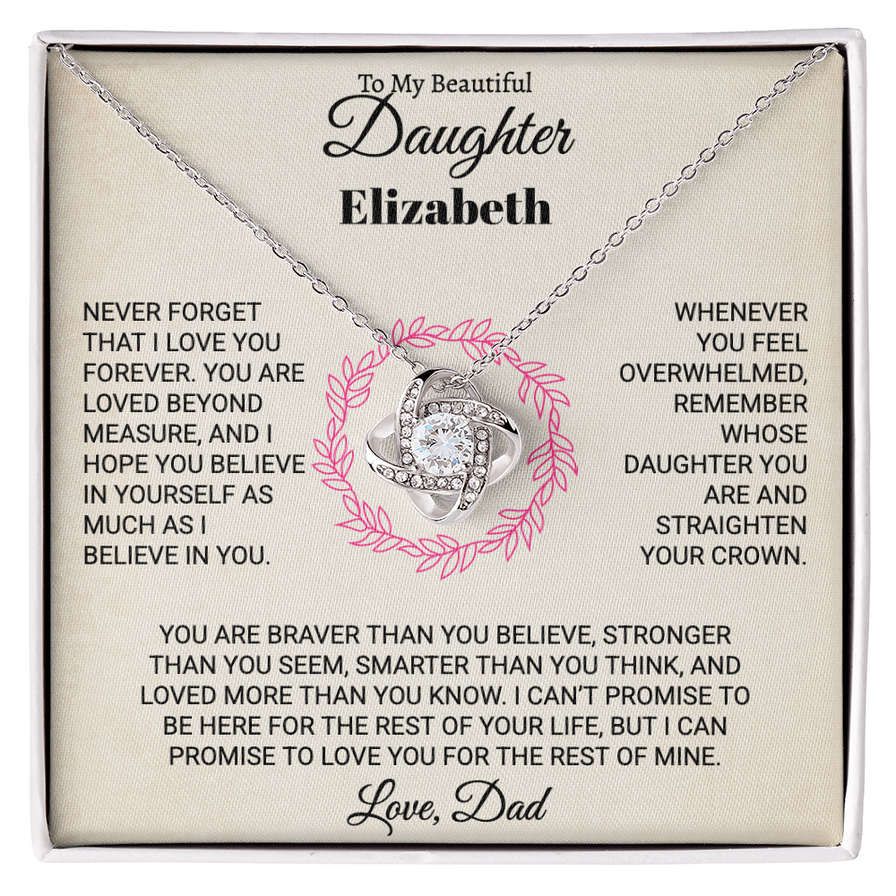 To My Beautiful Daughter Personalized Name Necklace.