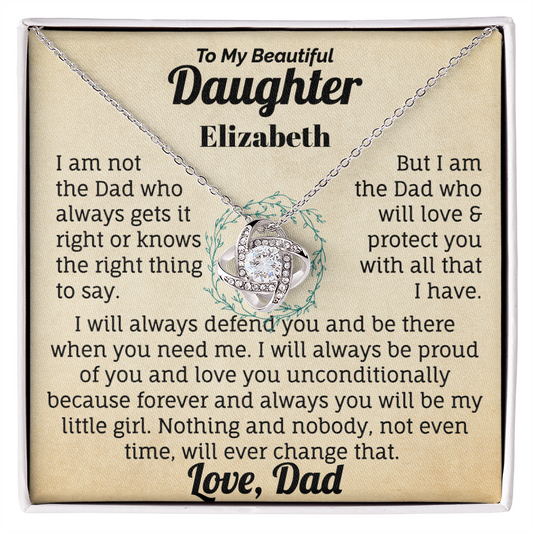 To My Beautiful Daughter Personalised Name Necklace.