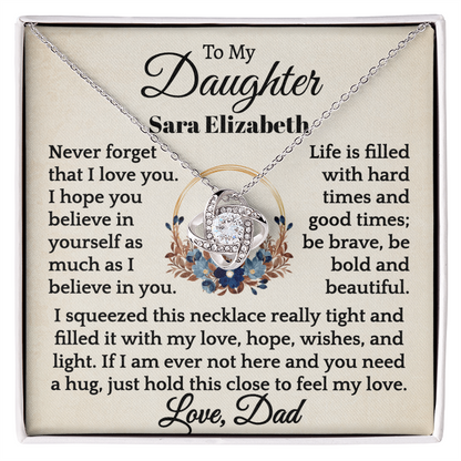 To My Bonus Daughter Sara Elizabeth.